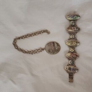 Vintage Hand Painted Necklace and Bracelet